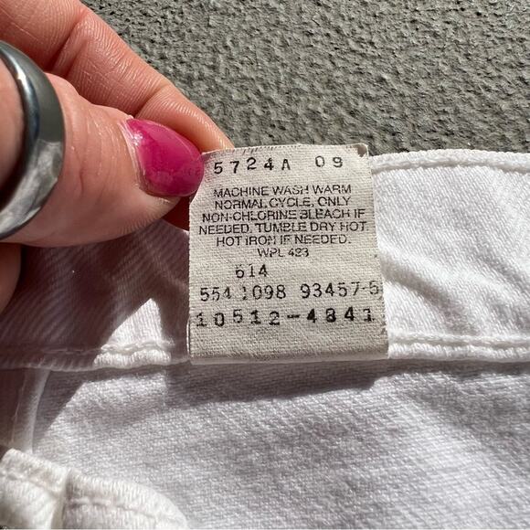 Vintage 90s Levi’s 512 White Slim Fit Straight Leg Jeans Size 11 JR Med - Picture 8 of 9